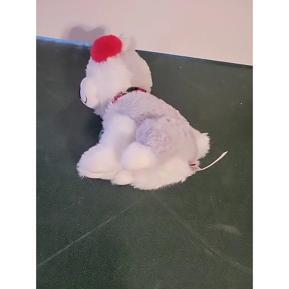 American Greetings‎ Christmas Puppy Dog Plush Animal Toy plaid scarf earmuffs